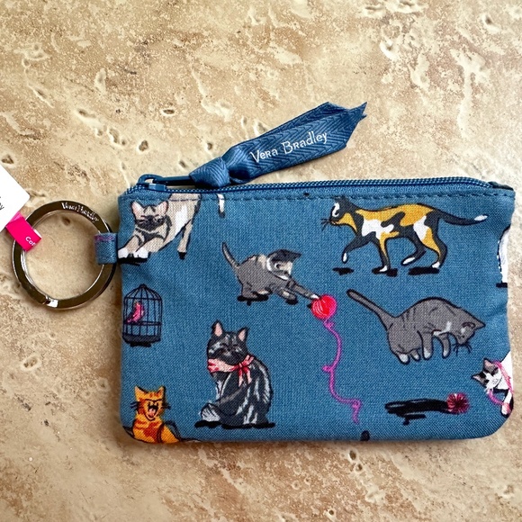 VERA BRADLEY CAT'S MEOW ZIP ID CASE:NWT CATS - Picture 1 of 7